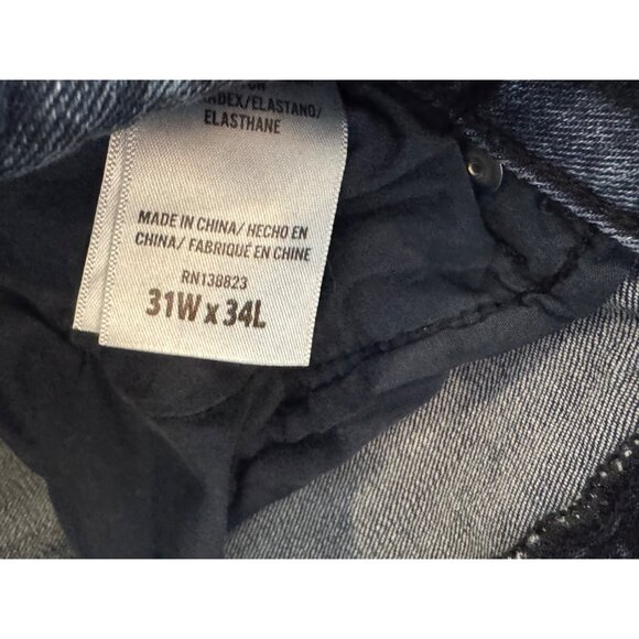 Shyanne Flare Denim Jeans Womens 31W x 34L Dark Wash High Rise Distressed Hem - Picture 5 of 6